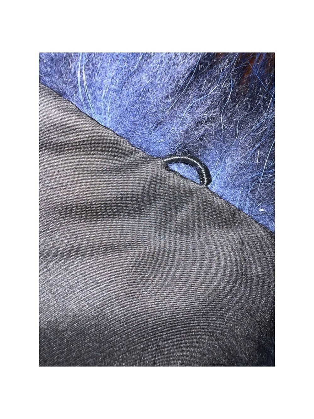 New Mr & Mrs Italy Blue & Black Fox Fur Scarf - Picture 7 of 7